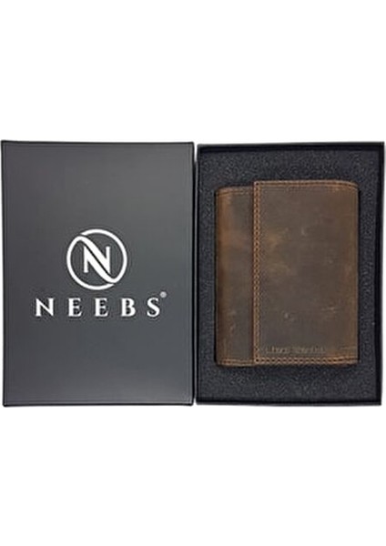 Unisex Hakiki Deri Akordiyon Cüzdan Şık Tasarım Küçük Boy Fındık Renkli