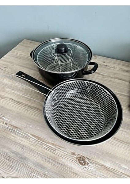 26 cm Emaye Kızartma Tencere ve Tavası 2'li Indüksiyon Taban fiyatları