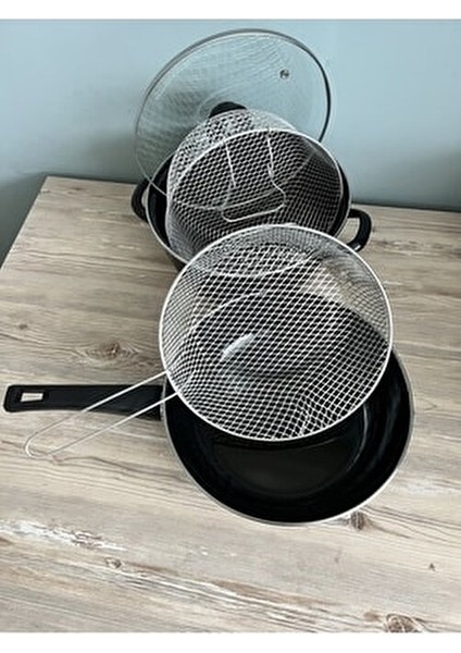 26 cm Emaye Kızartma Tencere ve Tavası 2'li Indüksiyon Taban fırsatları