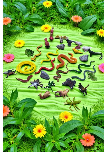 32 Parça Oyuncak Kuşlar Oyuncak Yılanlar ve Oyuncak Böcekler Seti Yüksek Kalite fiyatları