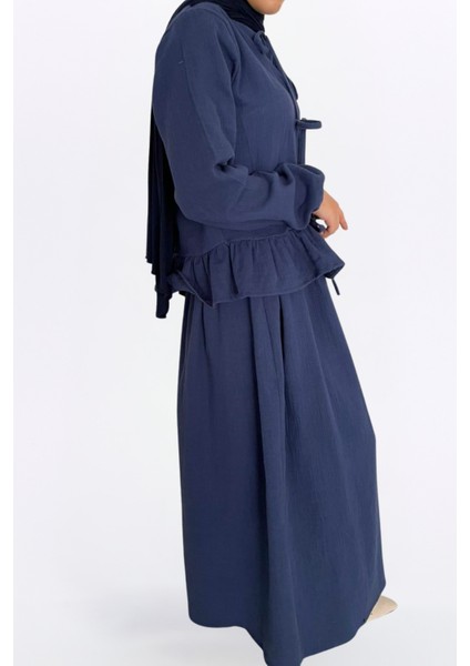 Müslin Etekli Takım-Rahat Kalıp Etekli Müslin Kumaş %100 Pamuk Kadın Kimono Takım fiyatları