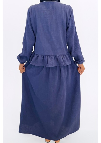 Müslin Etekli Takım-Rahat Kalıp Etekli Müslin Kumaş %100 Pamuk Kadın Kimono Takım indirimleri