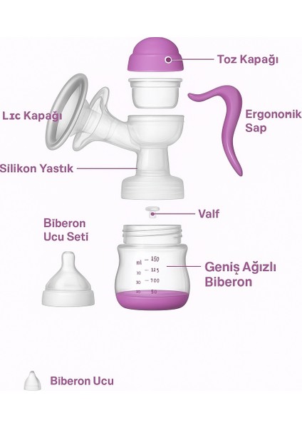 Diamond Anne Mama Manuel Göğüs Pompası Doğal Emzirme Masajlı Konforlu ve Güvenli Süt Emzirme Deneyimini Evinize Taşıyın RH-111 fiyatları