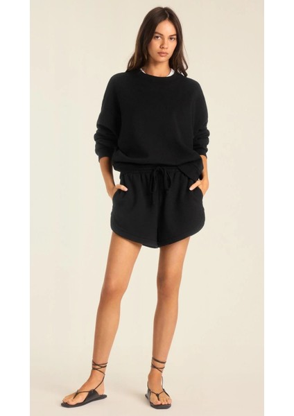 Kadın Rahat Kesim Bisiklet Yaka Crop Sweatshirt – Lounge, Ev ve Günlük fiyatları