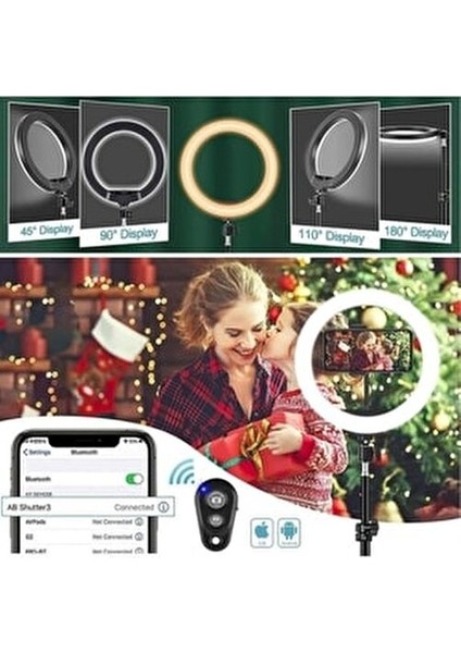 10 Inç 26 cm Rgb Işıklı Tripod Çok Renkl LED 210 cm Tripot Youtube Tiktok Işığı ve Bluetooth Kumanda fiyatları