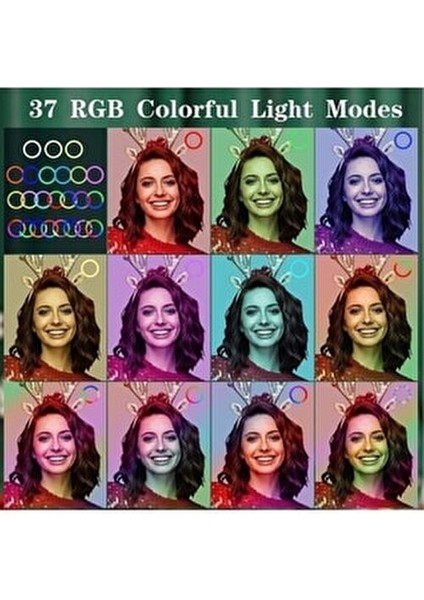 10 Inç 26 cm Rgb Işıklı Tripod Çok Renkl LED 210 cm Tripot Youtube Tiktok Işığı ve Bluetooth Kumanda indirimleri