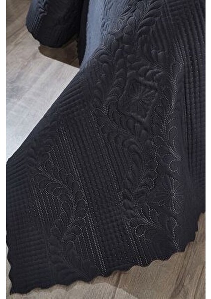 Ultrasonik Kapitoneli Sena Çift Kişilik Yatak Örtüsü Siyah modelleri