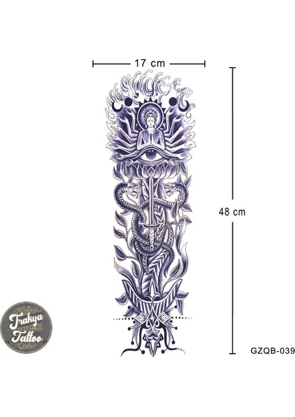 Yarı Kalıcı Dövme Geçici Tam Kol Kaplama Dövme GZQB-039