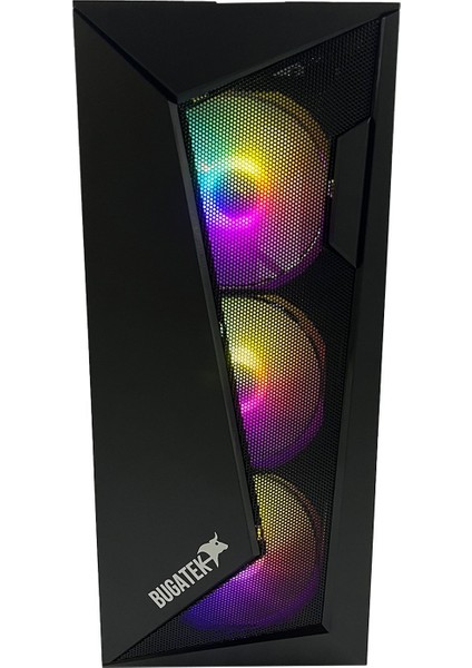 Alçura 4X12CM Rainbow Mid Tower Mesh Tempered Cam Gaming Bilgisayar Kasası fiyatları