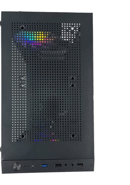 Alçura 4X12CM Rainbow Mid Tower Mesh Tempered Cam Gaming Bilgisayar Kasası fırsatları