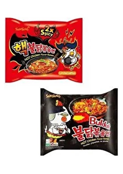 Orijinal Acılı Buldak Ramen (Orjinal Kore Helal 16 ve Buldak 2× Spicy Hot Chicken Flavor