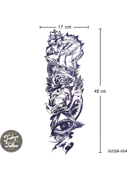 Yarı Kalıcı Dövme Geçici Tam Kol Gemici Dövme GZQB-004