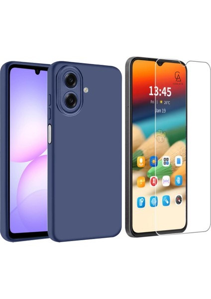 Samsung Galaxy A07 ile Uyumlu Kılıf Esnek Premium Telefon Kılıfı ve Temperli Cam Ekran Koruyucu