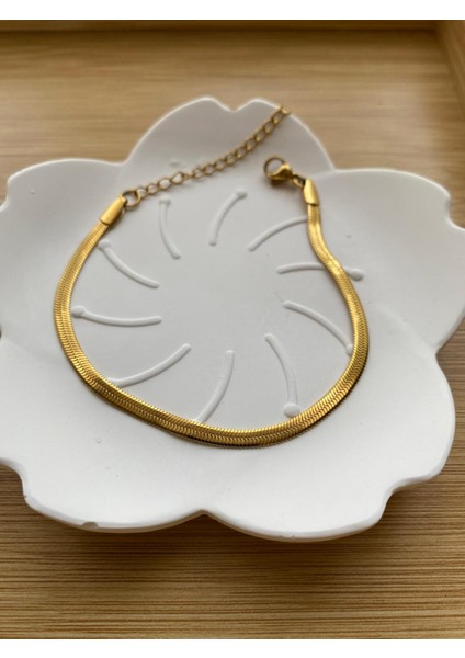 14 Ayar Kaplama Italyan Ezme Çelik Bileklik