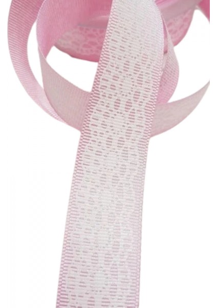 Tafta Dantel Görünümlü Kurdele Pembe 25 mm 5 Metre fiyatları