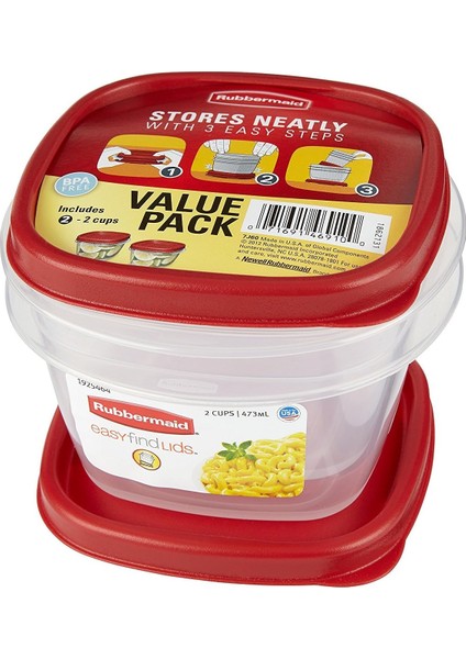 Easy Find Lids 296 ml (1,25 Cup) Yiyecek Saklama Kabı – 4 Parça Set, Kırmızı Kapaklı, Bpa Free modelleri