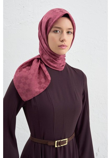 Jakarlı Ipek Pamuk Dama Eşarp - 4464 32