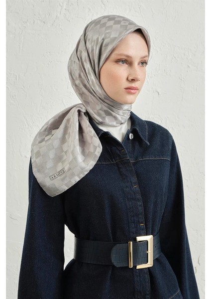 Jakarlı Ipek Pamuk Dama Eşarp - 4464 22