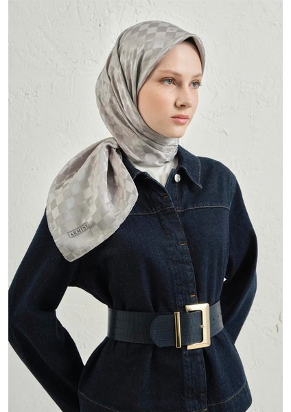 Jakarlı Ipek Pamuk Dama Eşarp - 4464 22 modelleri