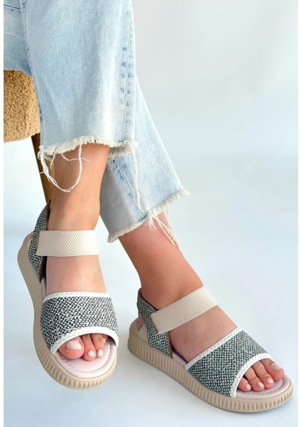 Jake Yeşil Hasır Cilt Sandalet