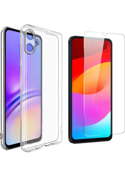 Samsung Galaxy A07 Uyumlu Kılıf Esnek Silikon Telefon Kılıfı ve Temperli Cam Ekran Koruyucu