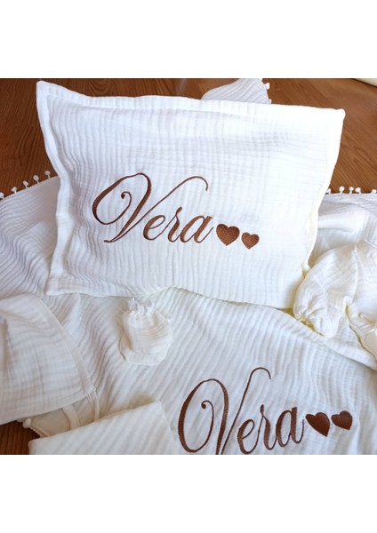 Kişiye Özel Isim Nakışlı 6’lı Müslin Hastane Çıkışı Bebek Seti – %100 Pamuk fiyatları