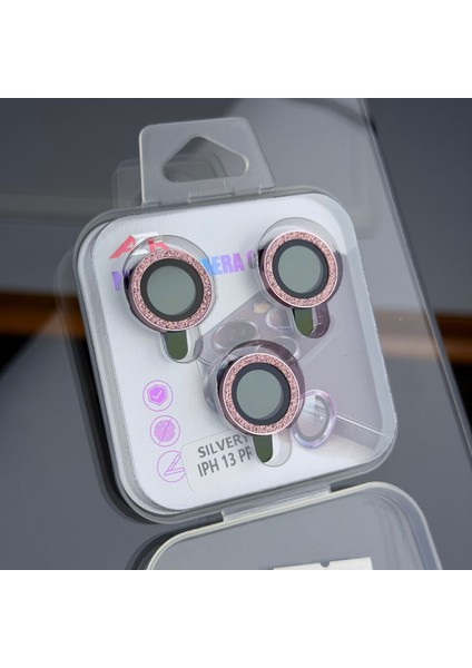 iPhone 13 Pro / Pro Max Uyumlu Kamera Lens Koruyucu – Pembe Taşlı (Pink) fiyatları