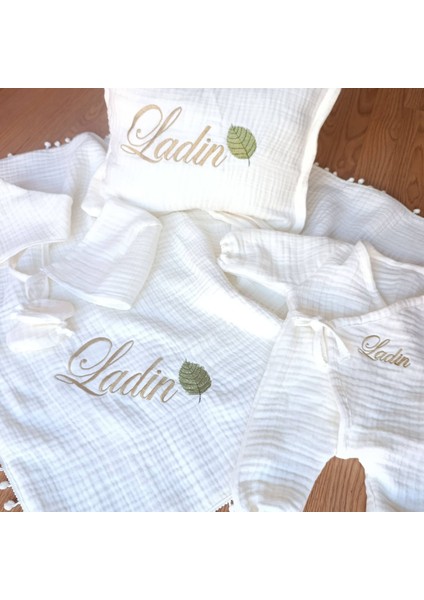 Nakışlı Isimli Müslin Bebek Seti | 6 Parça, Hastane Çıkışı ve Hediyelik