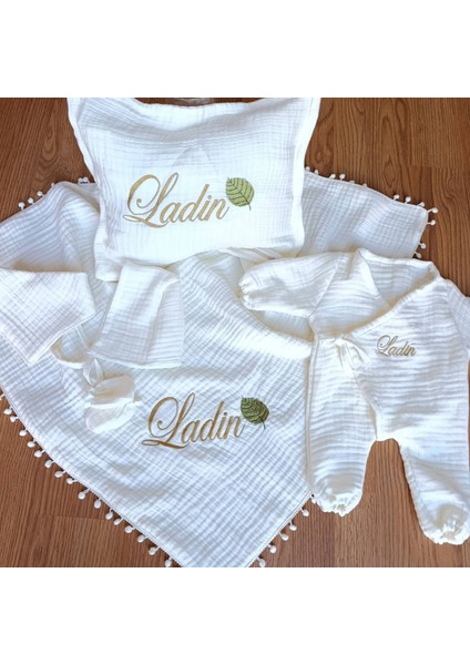 Nakışlı Isimli Müslin Bebek Seti | 6 Parça, Hastane Çıkışı ve Hediyelik fiyatları