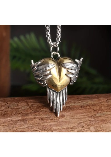 Golden Embrace Metalic Tarz 925 Ayar Gümüş Zincir Unisex Kolye