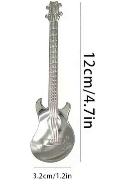Gitarlı 2 Adet Çelik Tatlı Kaşığı, Dondurma Kaşığı, Çelik Kaşık ,çay Kaşığı fiyatları