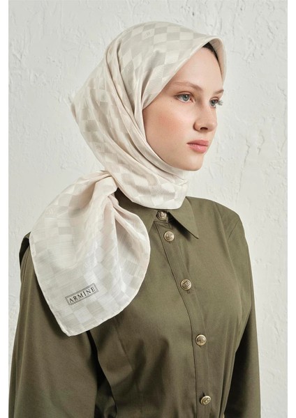 Jakarlı Ipek Pamuk Dama Eşarp - 4464 17 modelleri