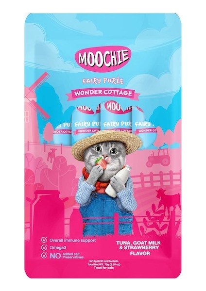 Sıvı Kedi Ödülü Ton Balığı, Keçi Sütü ve Çilekli - 5 x 15 gr modelleri