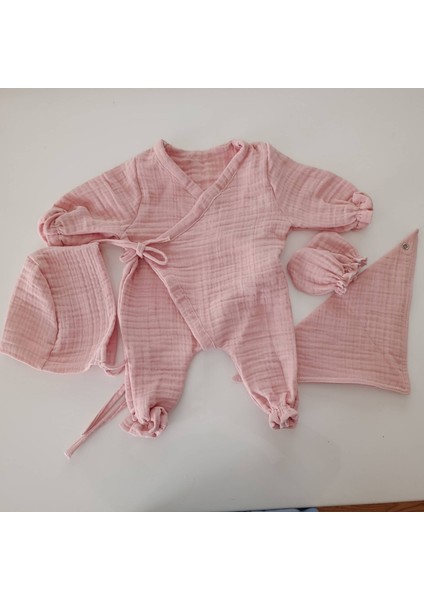 Pembe Müslin 4'lü Yenidoğan Seti modelleri
