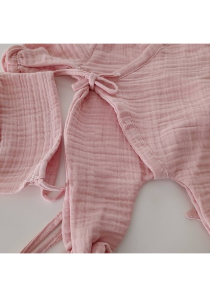 Pembe Müslin 4'lü Yenidoğan Seti