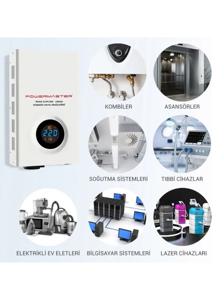 Powermaster SLIM-2000 Otomatik 2000 Watt Kombi Voltaj Regülatörü modelleri
