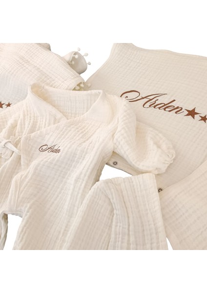 Kişiye Özel 6 Parça Müslin Bebek Hastane Çıkış Seti fırsatları