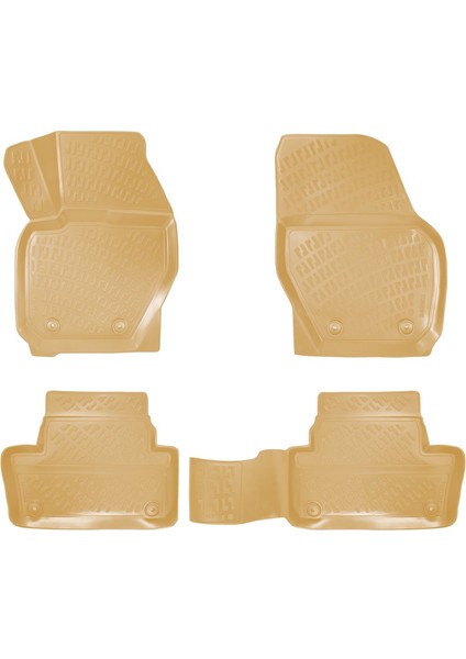 Rizline Volvo V60 2010 Sonrası Ile Uyumlu 3D Havuzlu Paspas Bej