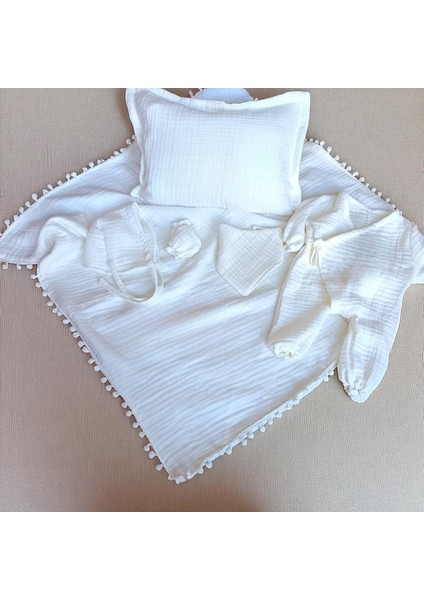 6’lı Müslin Hastane Çıkışı Bebek Seti – %100 Pamuk, Beyaz fiyatları