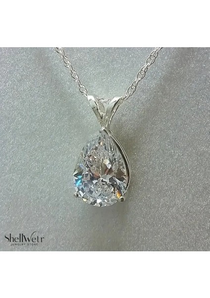 Ay Işığı Mozanit Taş 925 Ayar Gümüş Zincir Kadın Kolye