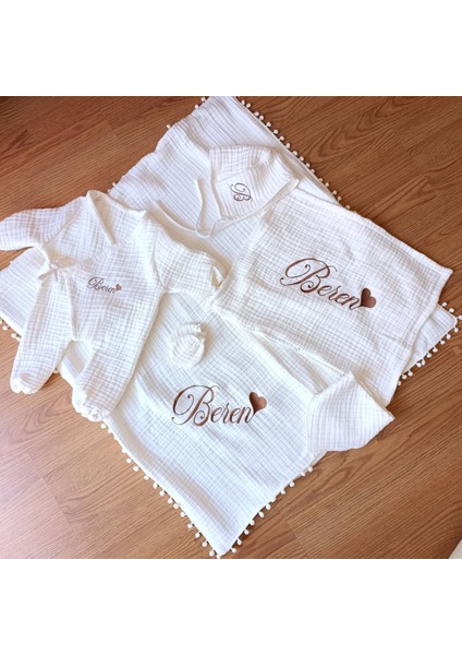 Kişiye Özel Nakışlı 6’lı Müslin Hastane Çıkışı – Isim Yazılı Bebek Seti fiyatları