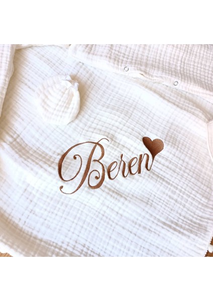 Kişiye Özel Nakışlı 6’lı Müslin Hastane Çıkışı – Isim Yazılı Bebek Seti modelleri