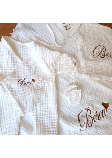 Kişiye Özel Nakışlı 6’lı Müslin Hastane Çıkışı – Isim Yazılı Bebek Seti indirimleri