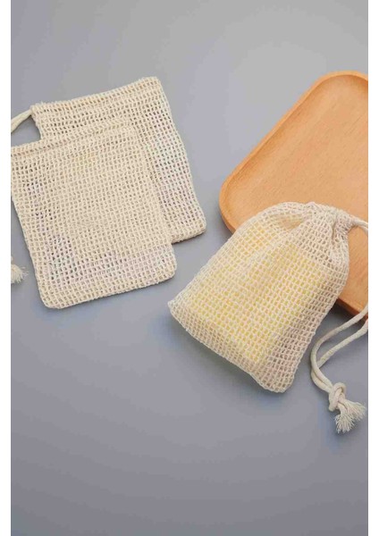 Pamuklu File Banyo Kesesi 6’lı Set Doğal Sabunluk ve Duş Kesesi modelleri