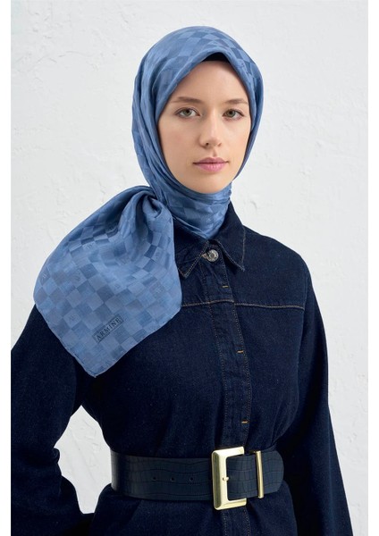 Jakarlı Ipek Pamuk Dama Eşarp - 4464 26 modelleri