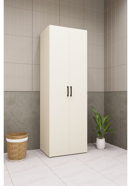 Mdf Çamaşır Makinesi ve Kurutma Makinesi Dolabı 210 Kapaklı aytaşı krem modelleri