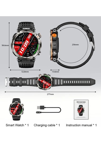 Wonlex Outdoor Ultra Kaliteli Akıllı Saat- Sesli Görüşme Konuşma -Sosyal Medya Bildirimleri- 600MAH -52MM Kasaçapı