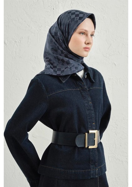 Jakarlı Ipek Pamuk Dama Eşarp - 4464 02 modelleri