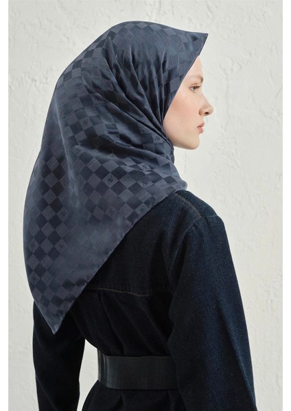 Jakarlı Ipek Pamuk Dama Eşarp - 4464 02 fırsatları