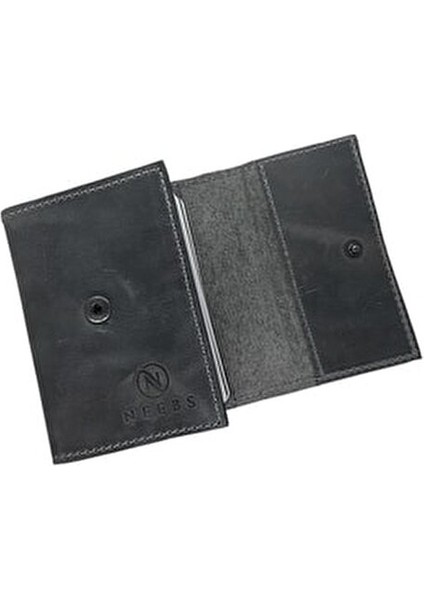 Hakiki Deri Kartlık Cüzdan Şık Tasarım Küçük Boy Düz Desen Crazy Siyah modelleri